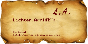 Lichter Adrián névjegykártya